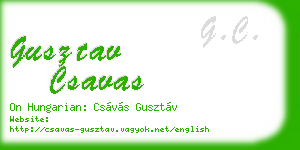 gusztav csavas business card